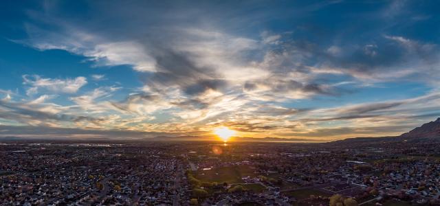 Sunset over North Ogden, Utah